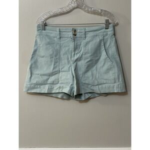 A‎ New Day Ladies Mint Green Stretch High-Rise Canvas Shorts Select Size 10
